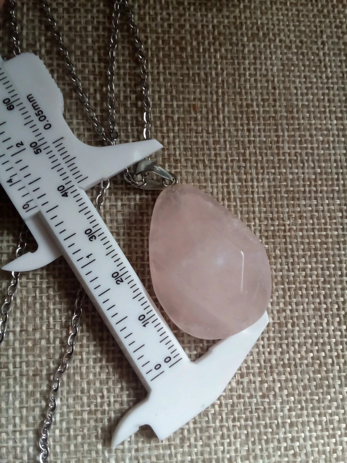 Collier pierre de quartz rose naturelle – photo 3